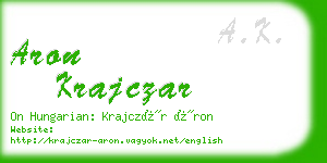 aron krajczar business card